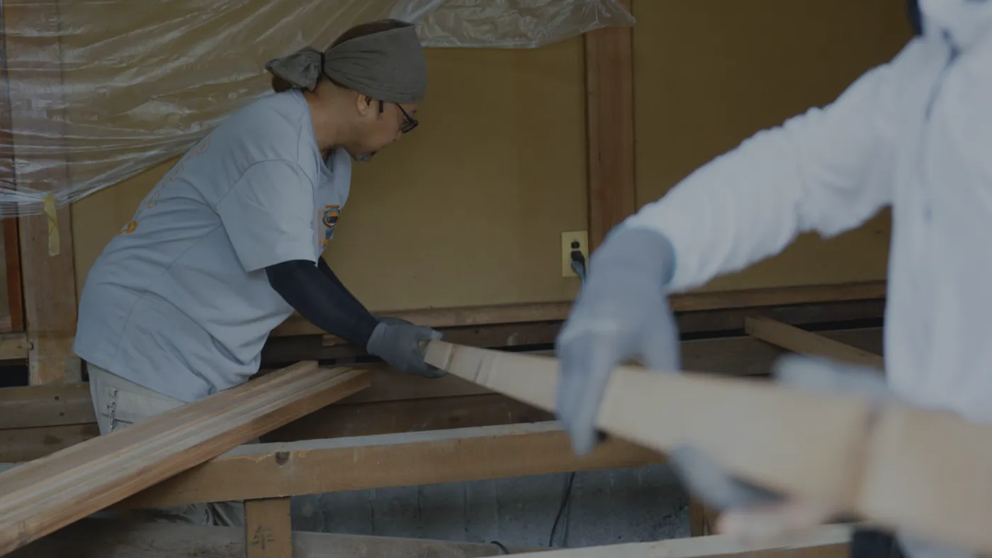 家の骨組みから根本を直す、清建の職人